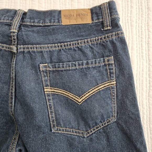 Moda Relaxed Fit Jeans Men's 38x32 Straight Leg Medium Rise Dark Wash Stretch` - Picture 14 of 16